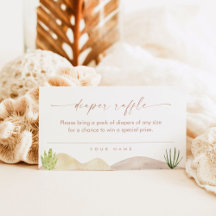 サファリデザートおむつラッフルチケットインサートカード