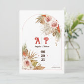 サファリデザートボホフラワーズ結婚式招待状 招待状 (スタンド正面)