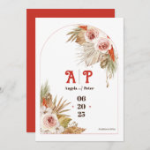 サファリデザートボホフラワーズ結婚式招待状 招待状 (正面/裏面)