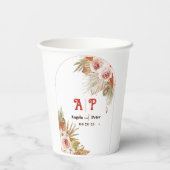 サファリデザートボホフラワーズ結婚式招待状 紙コップ (裏面)