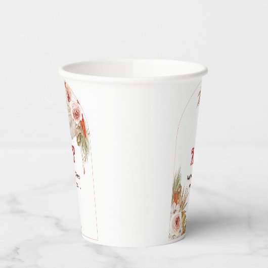 サファリデザートボホフラワーズ結婚式招待状 紙コップ (左)