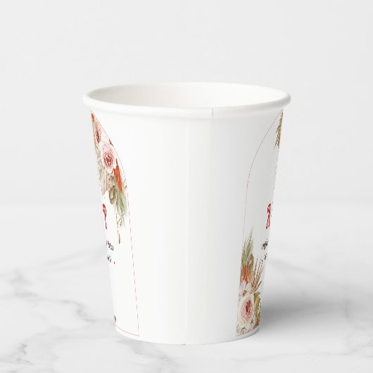 サファリデザートボホフラワーズ結婚式招待状 紙コップ (右)