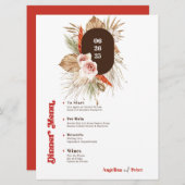 サファリデザートボホ結婚フラワーズメニュー 招待状 (正面/裏面)