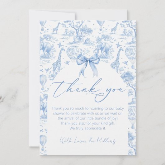 サファリトイレデジュイベビーシャワーサンキューカード サンキューカード (正面)