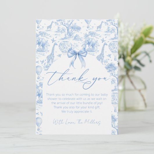 サファリトイレデジュイベビーシャワーサンキューカード サンキューカード (スタンド正面)