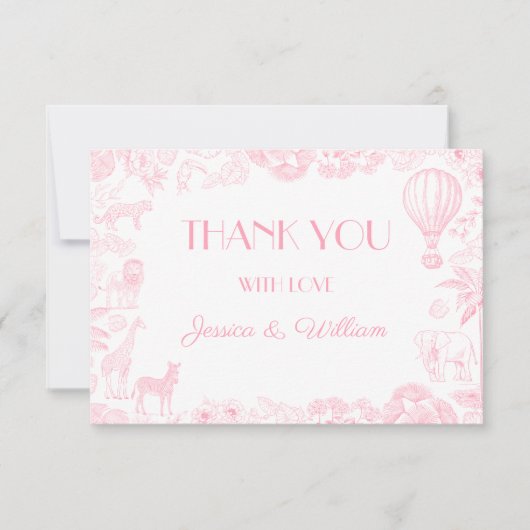 サファリトイレデジュイベビーシャワーサンキューカード サンキューカード (正面)