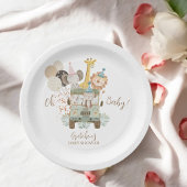 サファリトラックジャングル動物ボホベビーシャワー ペーパープレート