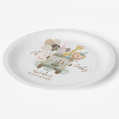 サファリトラックジャングル動物ボホベビーシャワー ペーパープレート (アングル)