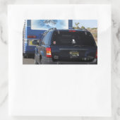 サファリトレック1999ブルークラシックRVモーターホームジープ 長方形シール (バッグ)