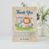 サファリトロピカルジャングルアニマルベイビーボーイシャワー サンキューカード (スタンド正面)