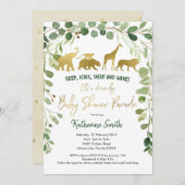 サファリドライブバイベビーシャワーパレード招待状 招待状 (正面/裏面)