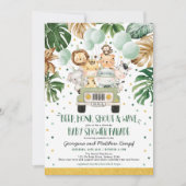 サファリドライブバイベビーシャワーパレード検疫 招待状 (正面)