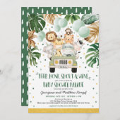 サファリドライブバイベビーシャワーパレード検疫 招待状 (正面/裏面)