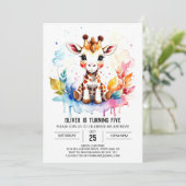 サファリドリームズキュートキリン誕生日 招待状 (スタンド正面)