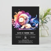 サファリハッピーライオン誕生日 招待状 (スタンド正面)