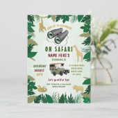 サファリバースデーパーティワイルドアニマルトラックジャングル 招待状 (スタンド正面)