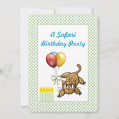 サファリバースデーパーティーレオパード招待状 招待状 (裏面)