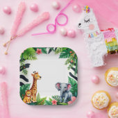 サファリバースデーパーティー紙プレート ペーパープレート (パーティー)