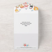 サファリパイロット動物の熱気球ジャングルパーティー オールインワン招待状 (外側)