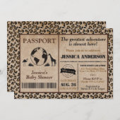 サファリパスポートベビーシャワー招待状 招待状 (正面/裏面)