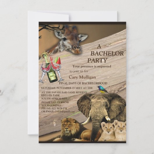 サファリパークのアウトドア独身パーティー (正面)