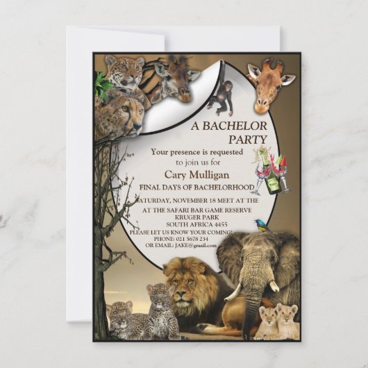 サファリパークのアウトドア独身パーティ (正面)