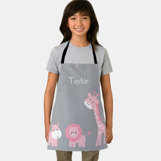 サファリパーソナライズされたアニマルキッズエプロン エプロン (インサイチュ)