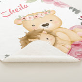 サファリパーソナライズされたアニマルズガールベビーブランケット シェルパブランケット (3/4)