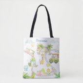 サファリパーソナライズされたアニマルトートバッグ トートバッグ (正面)