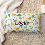 サファリパーソナライズされたウッドランドの動物の子供部屋子供 ランバークッション (ブランケット)