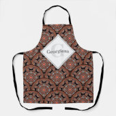 サファリパーソナライズされたサンセットボヘミアンマンダラはかりで測ラ エプロン (正面)