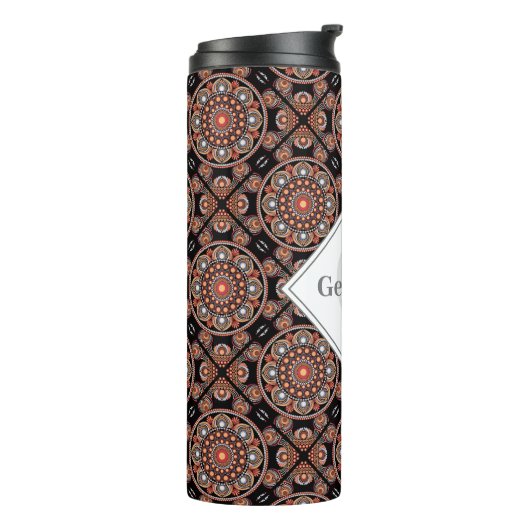 サファリパーソナライズされたサンセットボヘミアンマンダラタイル タンブラー (回転左)