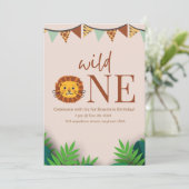 サファリパーソナライズされたジャングルの誕生日 招待状 (スタンド正面)