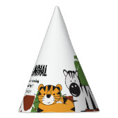 サファリパーソナライズされたパーティー動物の誕生日パーティー パーティーハット (右)