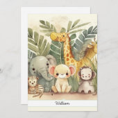 サファリパーソナライズされたーのジャングル動物 シーズンカード (正面/裏面)