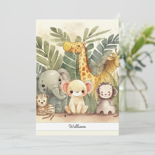 サファリパーソナライズされたーのジャングル動物 シーズンカード (スタンド正面)