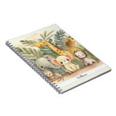サファリパーソナライズされたーのジャングル動物 ノートブック (右側)