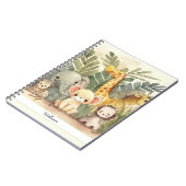 サファリパーソナライズされたーのジャングル動物 ノートブック (左側)