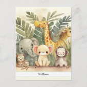 サファリパーソナライズされたーのジャングル動物 ポストカード (正面)