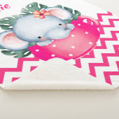 サファリパーソナライズされたー動物のカップベビーブランケット シェルパブランケット (3/4)