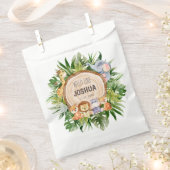 サファリパーソナライズされたー動物パーティー フェイバーバッグ (クリップ留めされた状態)