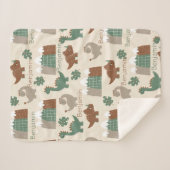 サファリパーソナライズされたー恐竜名前をカスタムするベビー シェルパブランケット (正面(横))