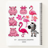 サファリパーソナライズされた動物のSTICKERSノートブック ノートブック (裏面)