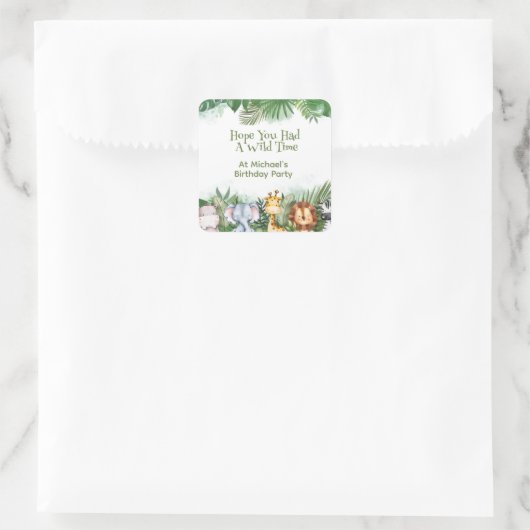 サファリパーソナライズされた動物 スクエアシール (バッグ)