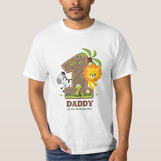 サファリパーソナライズされた誕生日Tシャツfor Daddy Tシャツ (正面)