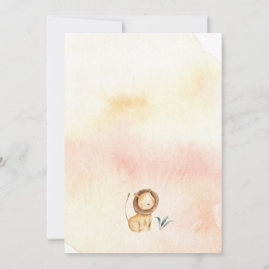 サファリパーティの招待状、動物園の誕生日 招待状 (裏面)