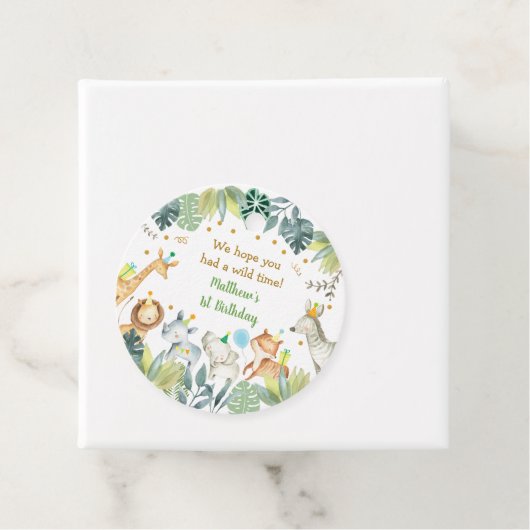 サファリパーティーアニマルジャングル誕生日 フェイバータグ (インサイチュ)