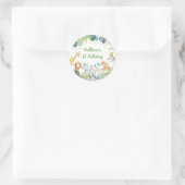 サファリパーティーアニマルジャングル誕生日 ラウンドシール (バッグ)