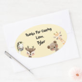 サファリパーティーサンキューステッカー 楕円形シール (封筒)