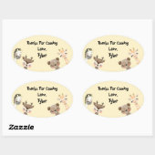 サファリパーティーサンキューステッカー 楕円形シール (シート)